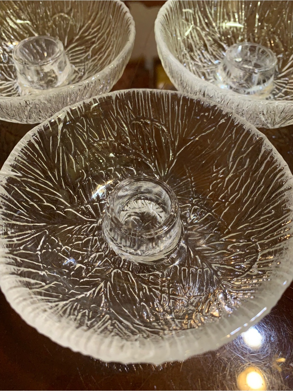 Vintage Hadeland Norway ~ Crystal Candlestick Holder 2 Pairs